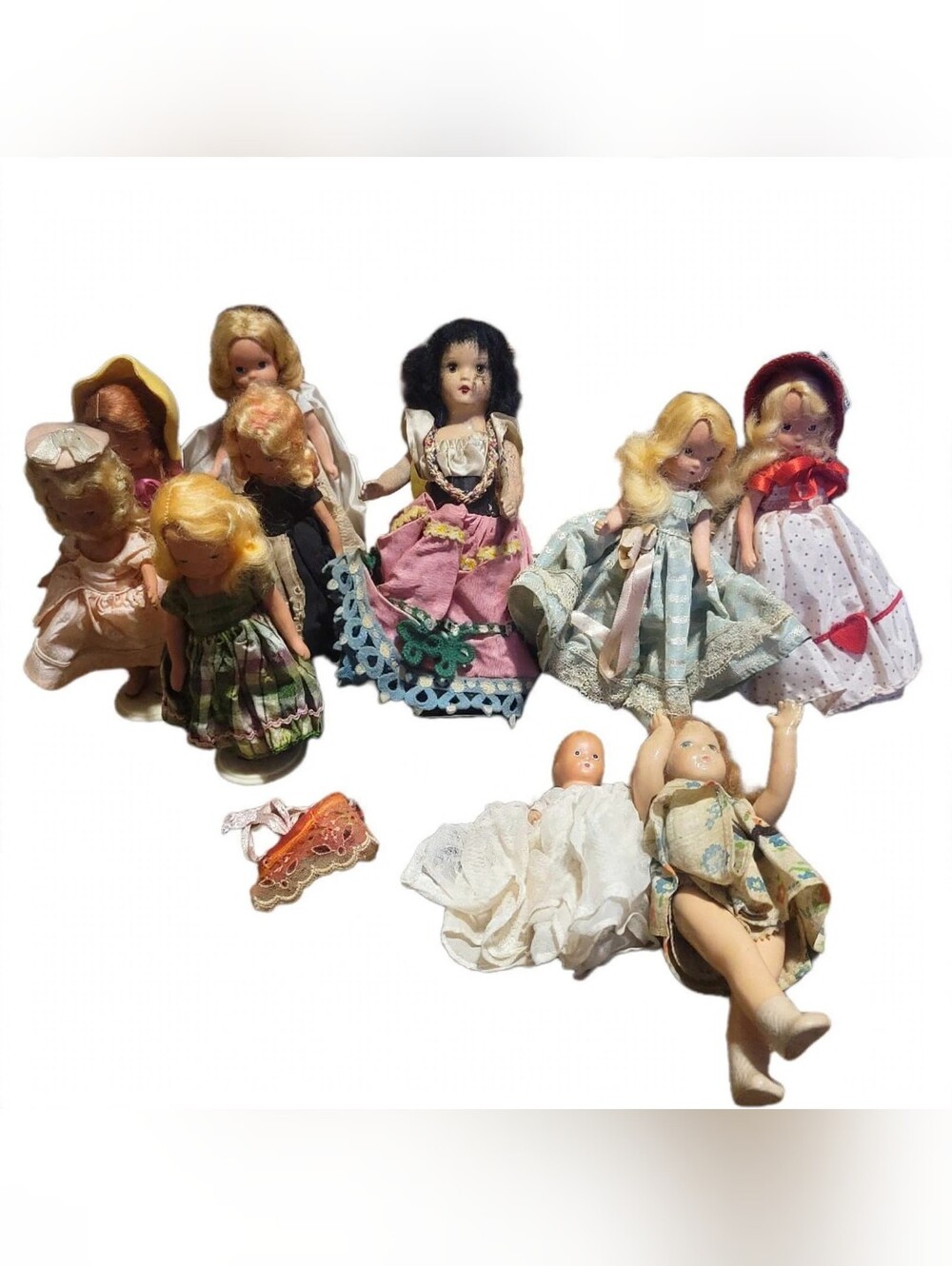 Lot of 13 Vintage Nancy Ann Storybook Dolls 1940sGood + 3 Need Help TLC OBO!